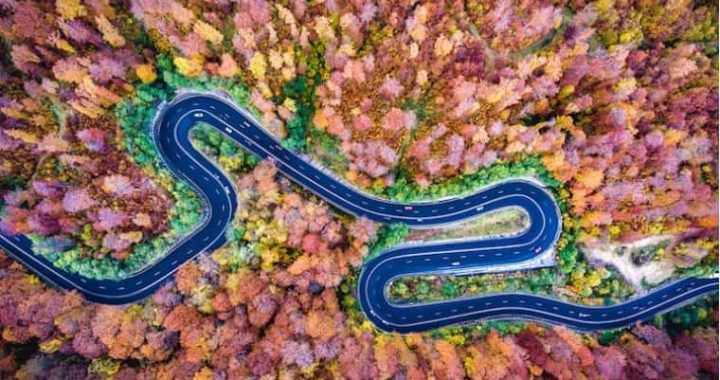 秋の高速道路
